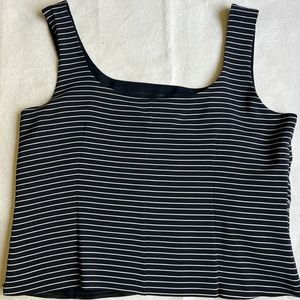 Akris Bergdorf Goodman Blouse Navy White Striped Silk Tank Top